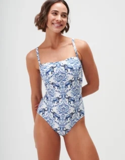 Zuri Bandeau Swimsuit - Porcelain
