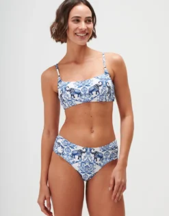 Zuri Gathered Side Bikini Pant - Porcelain