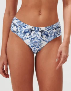 Zuri Gathered Side Bikini Pant - Porcelain