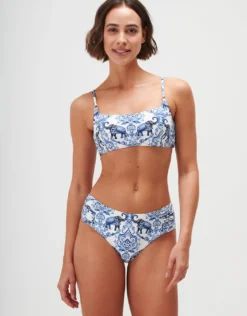 Zuri Gathered Side Bikini Pant - Porcelain