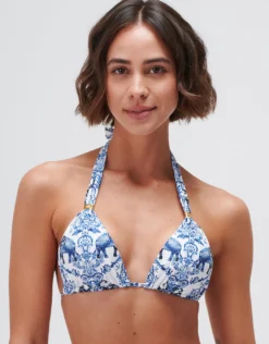 Zuri Halter Bikini Top - Porcelain