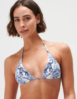 Zuri Triangle Bikini Top - Porcelain